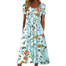 Norlina | Luftiges Midi-Kleid mit Blumenmuster – Blau