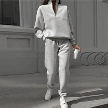 Essentielles Relaxed-Fit-Sweatshirt- und Jogger-Set für Damen – Weiß