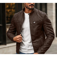 Lorcan - Bikerjacke mit Reißverschluss – Braun