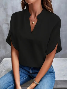 Norlina | Elegante Bluse mit verspielten Flügelärmeln – Schwarz