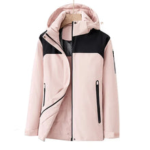 Elfriede | Damen Wasserdichte Winterjacke mit Fleece-Futter – Rosa Schwarz