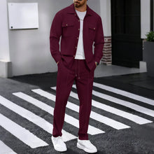 Dominus Elite™ Set mit Moderner Jacke und Slim-Fit-Hose – Bordeaux