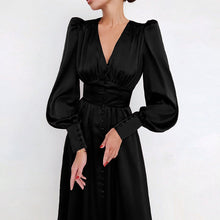 Arya™ – Damen Kleid aus Satin für Festliche Anlässe – Schwarz