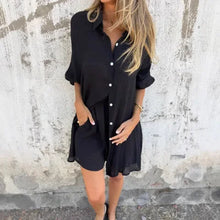 Nora™ | Lässiges Set aus schlichter Bluse und Shorts – Schwarz