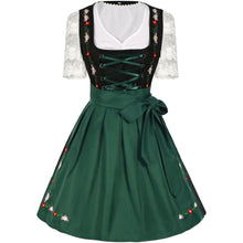 Damen Traditionell Grün und Schwarz Oktoberfest Dirndl Kleid – Grün