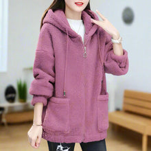 Bequemer Hoodie aus Wolle mit Taschen und weichem Material für Damen | Ideal für den Winter – Rosa
