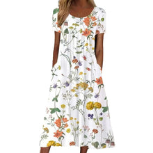 Norlina | Luftiges Midi-Kleid mit Blumenmuster – Weiß