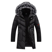 Herren Winterjacke | Langer Steppmantel Mit Kapuze – Schwarz