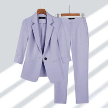 Kirsche | Passendes Blazer- und Hosen-Set – Lila