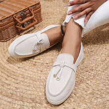 Loafer aus Wildleder mit Quasten - Wendy – Weiß