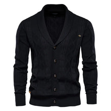 Herren-Cardigan mit Knopfleiste – Schwarz
