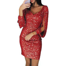 Glanzvolles Pailletten-Minikleid für jeden Anlass – Rot