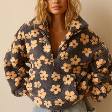 Damen-Fleece-Sweatshirt mit großer Tasche - Liora – Gelb