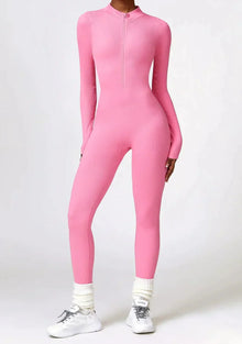 Athlora | Seamless Fit Aktiver Jumpsuit – Rosa