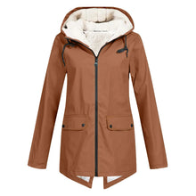 Damen Winter Wasserdichter Trenchcoat | Mit Kapuze – Khaki