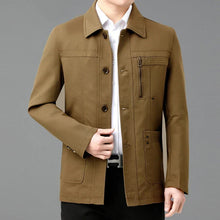 Leichte Baumwolljacke mit bedrucktem Innenfutter - Jens – Dunkelbraun
