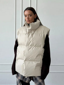 Cristina - Daunenjacke und Daunenweste – Creme - Weste