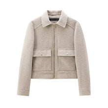 Alina | Kurzjacke Mit Reißverschluss – Khaki
