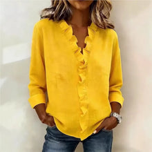 Sorelle™ Bluse mit Vertikalem Rüschendetail und Zeitlosem Stil – Gelb