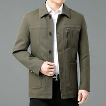 Leichte Baumwolljacke mit bedrucktem Innenfutter - Jens – Militärgrün