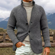 ERWIN - STRICKJACKE AUS GROBER STRICKOPTIK – Grau