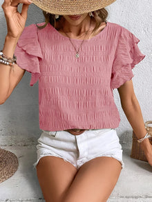 Liriane | Verspielte Rüschenbluse – Rosa