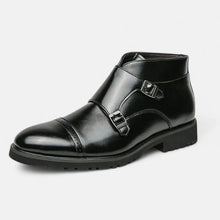 Leon | Monk Strap Stiefeletten aus Ecopelle – Schwarz