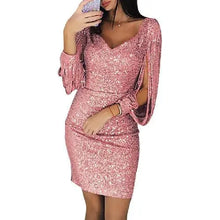 Glanzvolles Pailletten-Minikleid für jeden Anlass – Rosa