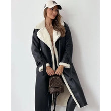Norlina | Eleganter Trenchcoat mit luxuriösem Teddyfutter – Schwarz