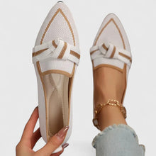 Felicia | Damen Orthopädische Spitz Zulaufende Knoten Loafer – Weiß