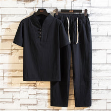 Noah - Sommerchic Kleidungsset aus Leinen – Schwarz