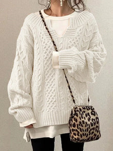 Gracia | Weicher Langarm-Pullover mit femininer Passform – Weiß
