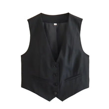 Cropped Gilet Top – schwarz oder weiß, tailliert & stretchy – Layering Must-have – Schwarz