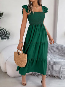 Yessa - Elegantes Stufen-Kleid – Grün