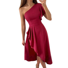 Linda® | Ärmelloses, formelles Midi-Kleid mit einer Schulter – Rot
