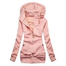 Damen-Kapuzenjacke | Asymmetrischer Reißverschluss | Figurbetonte Passform – Rosa