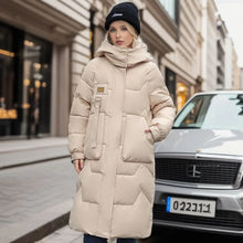 Lethara | Trendige und warme lange Winterjacke – Beige