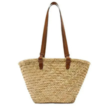 Luxus Strohtasche Damen – Große Strandtasche Sommer 2025 Shopper Design – Khaki
