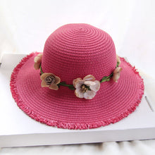 Rana - Damen Sonnenhut mit Blumenmuster – Pflaumenrot