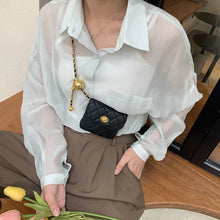 Gesteppte Mini-Handtasche mit elegantem Kettenriemen – Schwarz