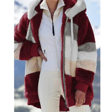 Damen Fleece Jacke | Mit Kapuze – Burgund