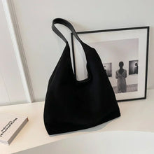 Venice Damen Tote Bag aus Veloursleder – Schwarz