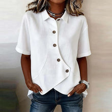 Celisse™ Bluse Mit Asymmetrischem Schnitt Und Knopfleiste – Weiß