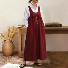 Meadow™ Kleid Im Latzkleid-Stil Mit Minimalistischen Knöpfen Vorne – Rot