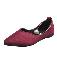 Gracia - Stilvolle Spitz zulaufende Ballerinas Damen – Weinrot
