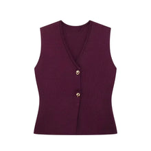Gilet Top mit V‑Ausschnitt – weiches Stretch, Stockholm‑Chic – Rot