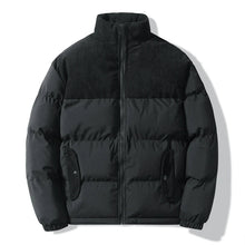 Unisex-Steppjacke mit Korddetails - Aiden – Schwarz