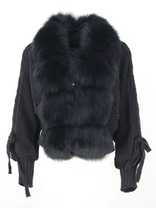 Lixx | Luxury Wintermantel für Damen mit echtem Fuchsfellkragen – schwarz