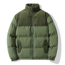 Unisex-Steppjacke mit Korddetails - Aiden – Grün