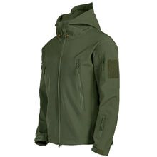 Herren Taktische Wasserdichte Winddichte Softshell-Jacke mit Kapuze - Kai – Grün